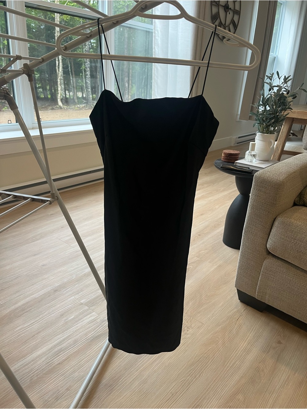 Classic Black Slip Dress - Women's Elegant Spaghetti Strap Dress